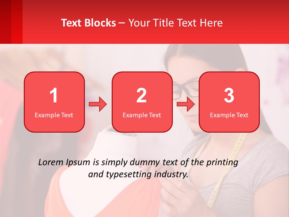 A Woman Looking At A Dress On A Mannequin PowerPoint Template