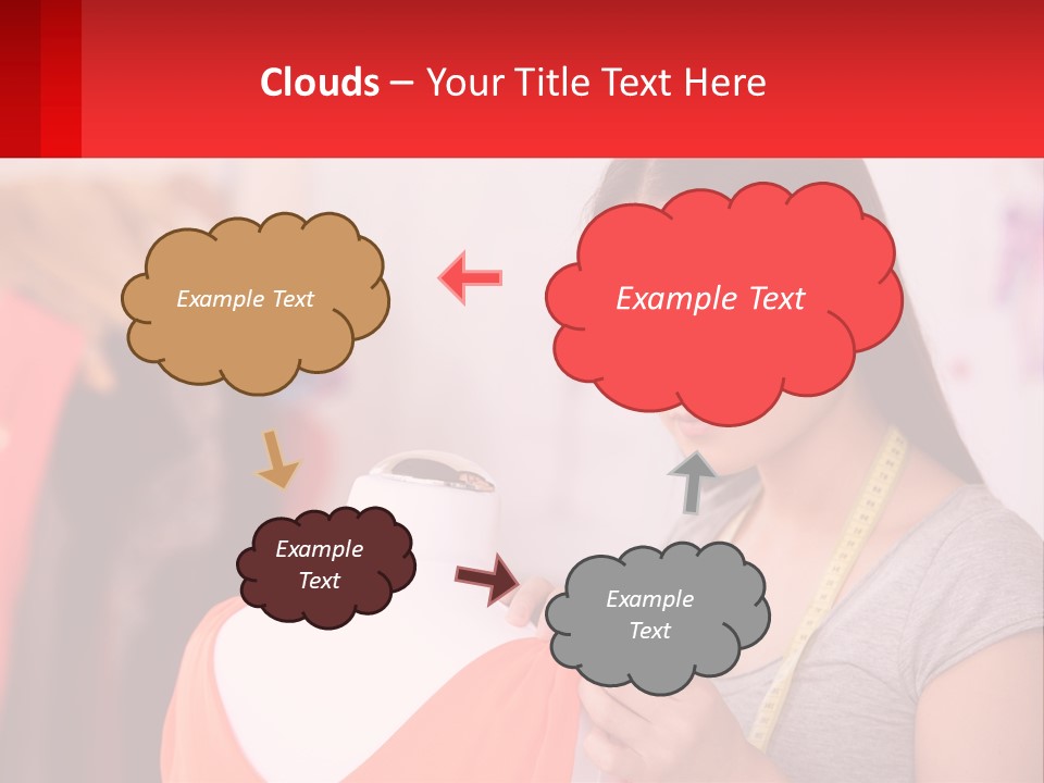 A Woman Looking At A Dress On A Mannequin PowerPoint Template