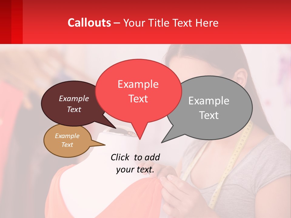 A Woman Looking At A Dress On A Mannequin PowerPoint Template