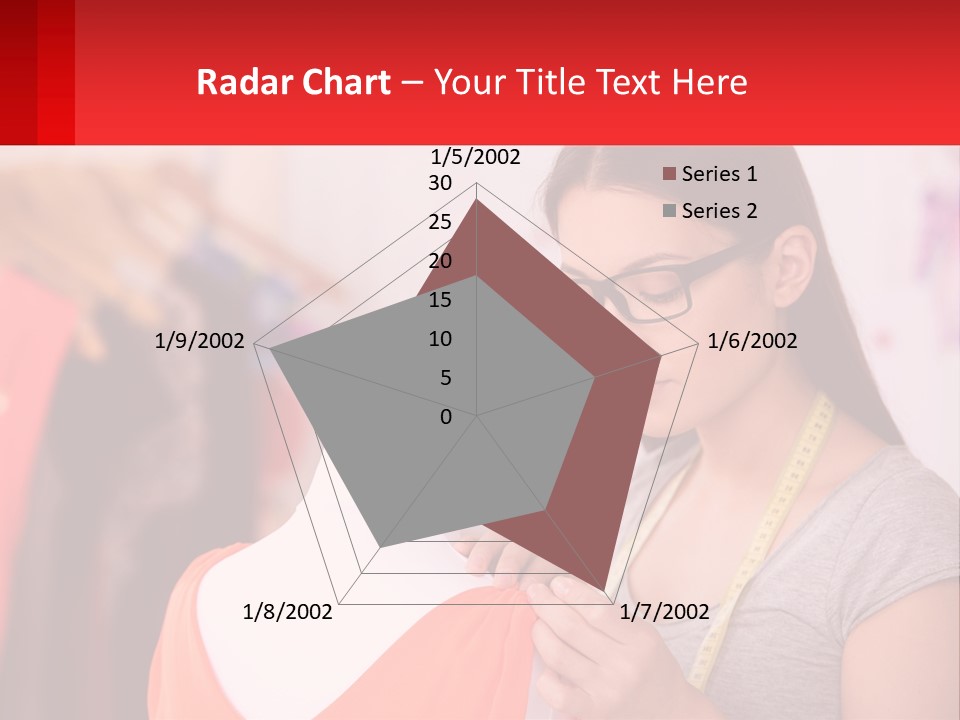 A Woman Looking At A Dress On A Mannequin PowerPoint Template