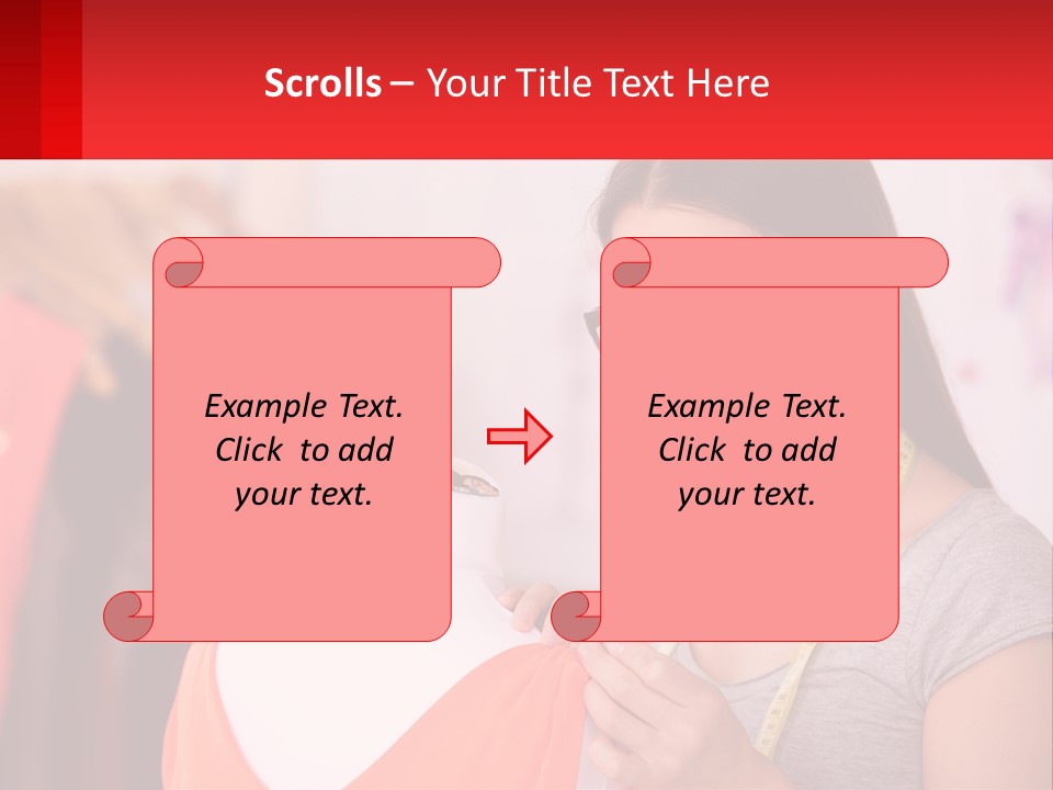 A Woman Looking At A Dress On A Mannequin PowerPoint Template