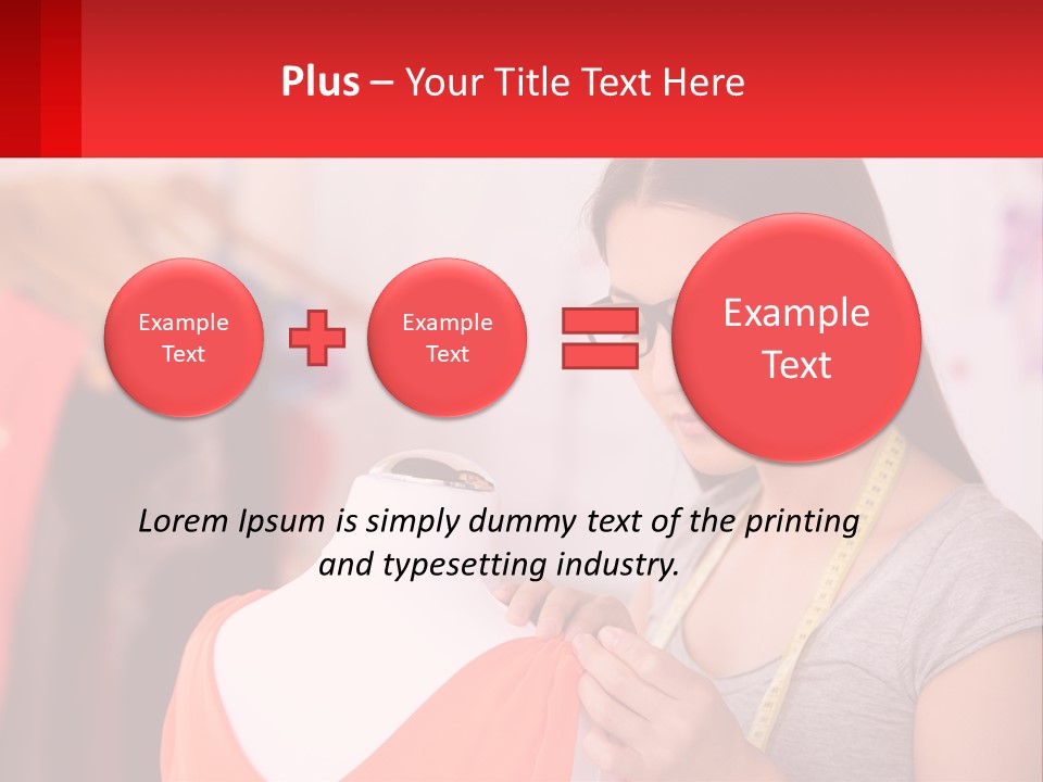 A Woman Looking At A Dress On A Mannequin PowerPoint Template