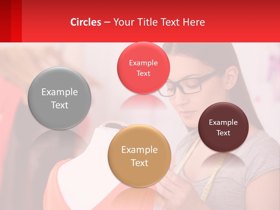 A Woman Looking At A Dress On A Mannequin PowerPoint Template