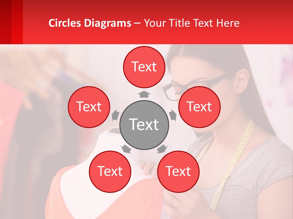 A Woman Looking At A Dress On A Mannequin PowerPoint Template