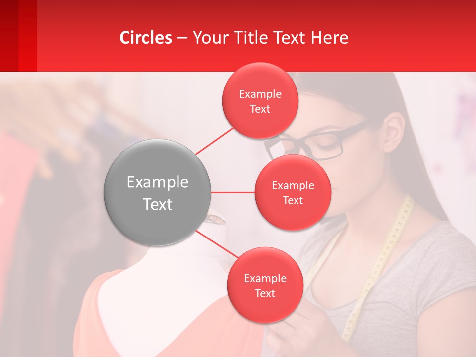 A Woman Looking At A Dress On A Mannequin PowerPoint Template