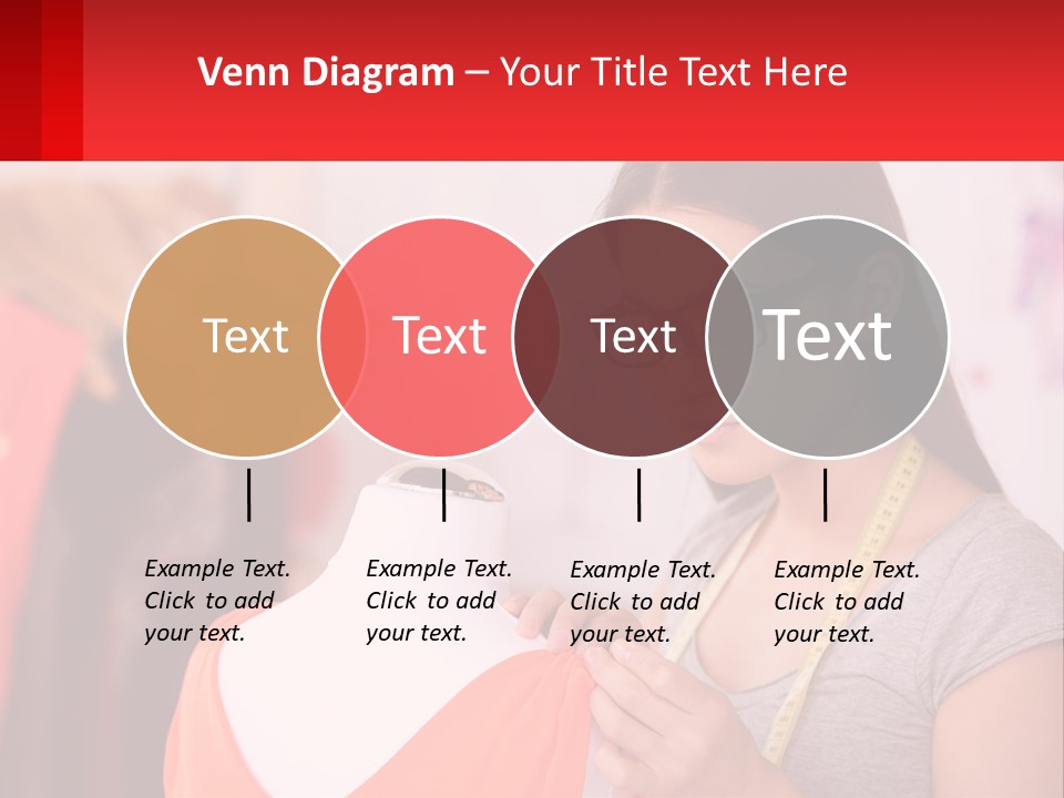 A Woman Looking At A Dress On A Mannequin PowerPoint Template