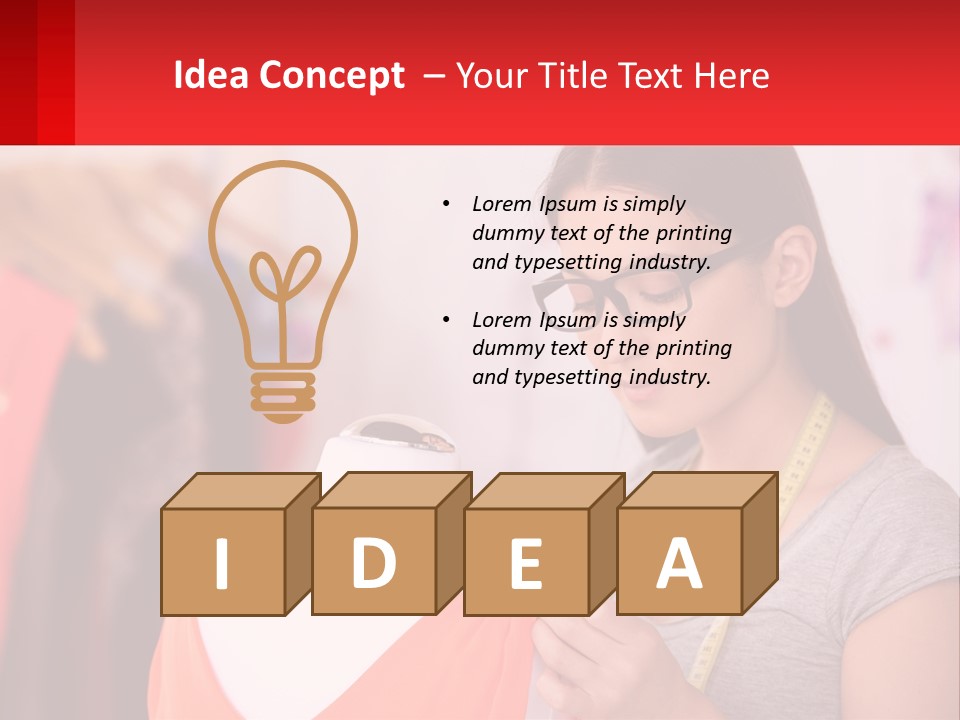 A Woman Looking At A Dress On A Mannequin PowerPoint Template