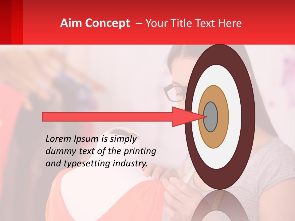 A Woman Looking At A Dress On A Mannequin PowerPoint Template