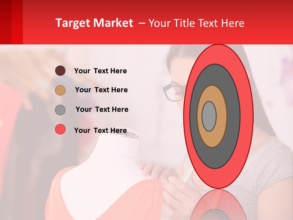 A Woman Looking At A Dress On A Mannequin PowerPoint Template