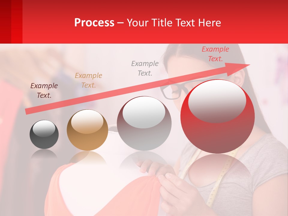 A Woman Looking At A Dress On A Mannequin PowerPoint Template