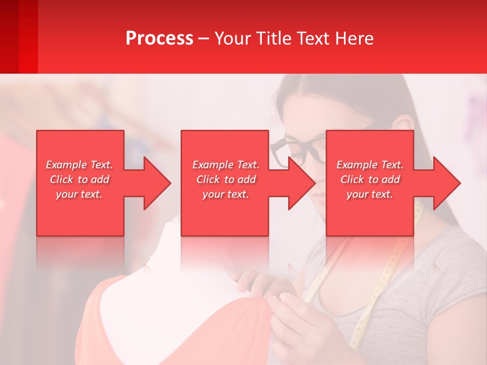 A Woman Looking At A Dress On A Mannequin PowerPoint Template