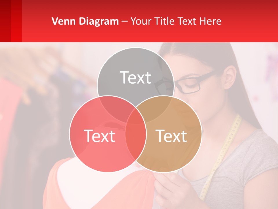 A Woman Looking At A Dress On A Mannequin PowerPoint Template