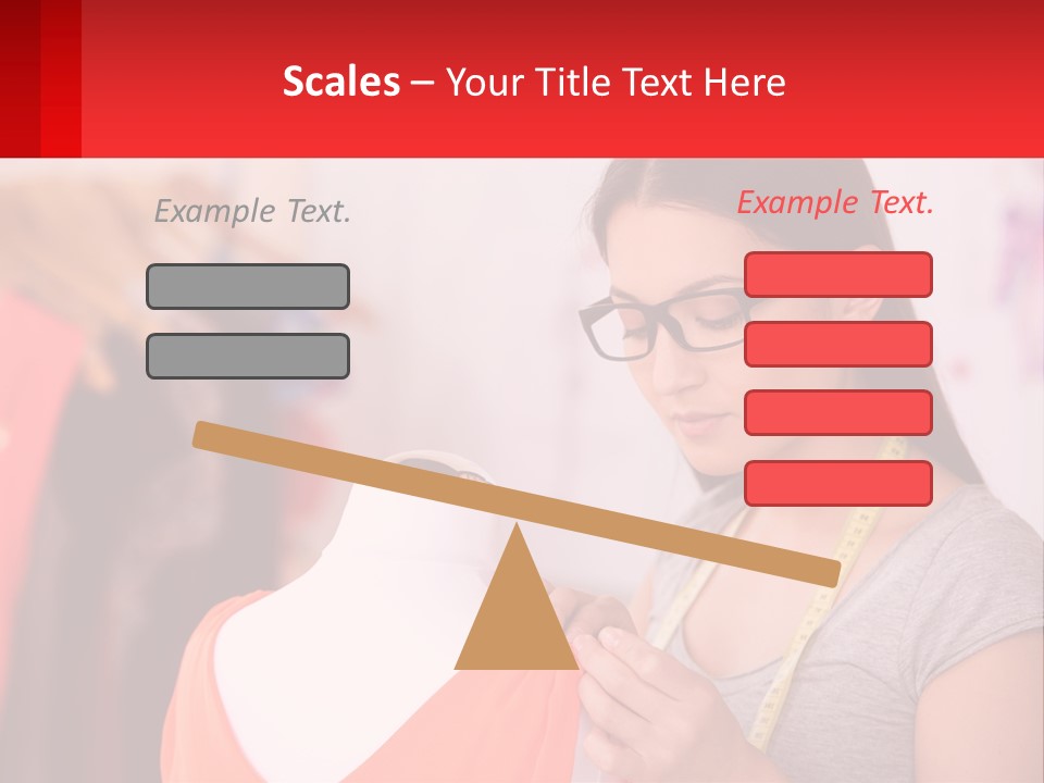 A Woman Looking At A Dress On A Mannequin PowerPoint Template