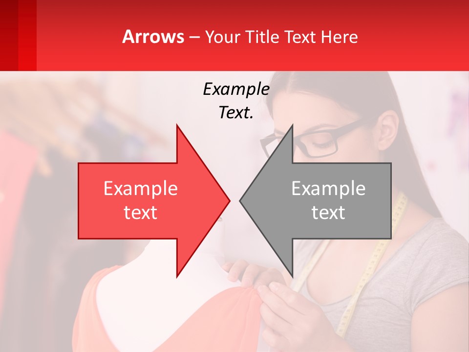 A Woman Looking At A Dress On A Mannequin PowerPoint Template