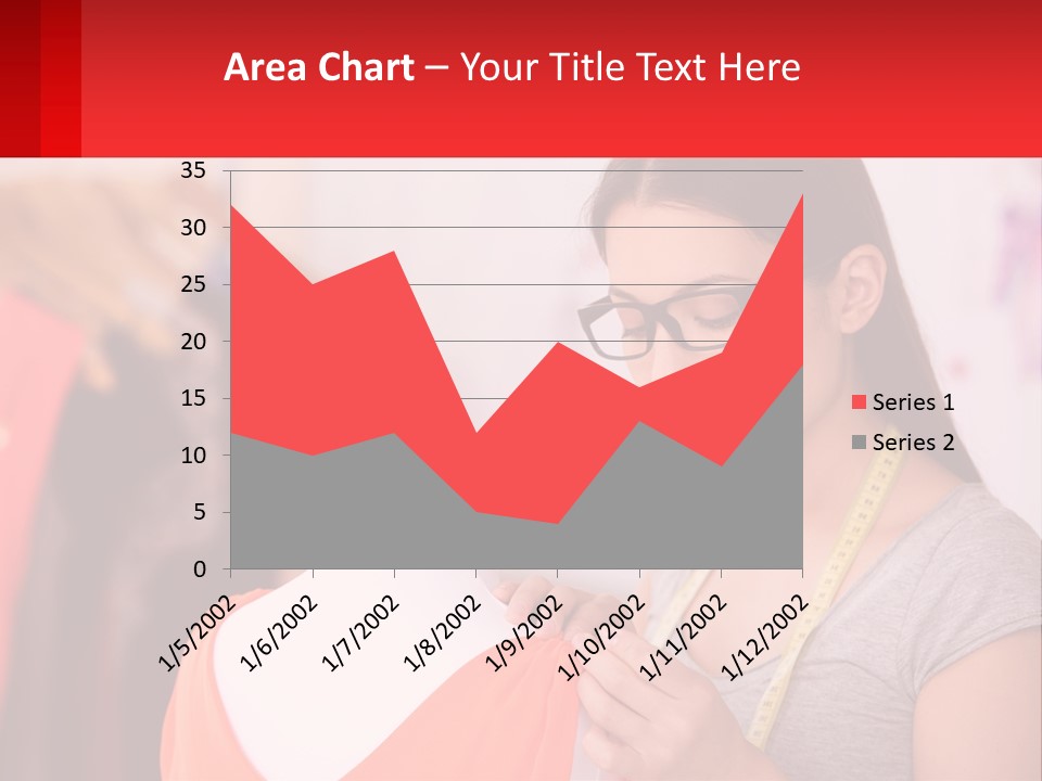 A Woman Looking At A Dress On A Mannequin PowerPoint Template