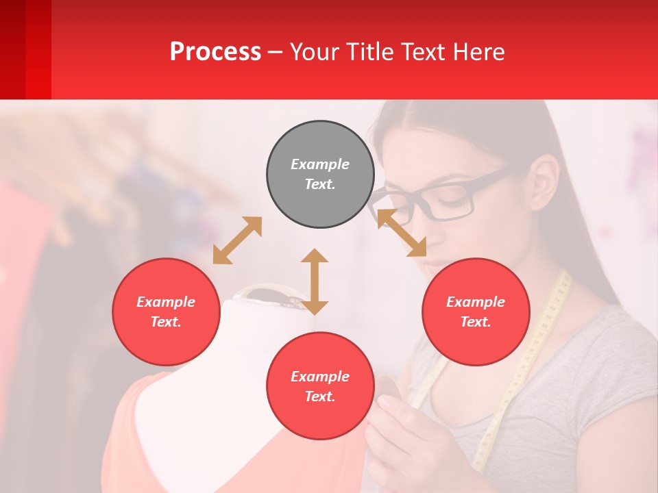 A Woman Looking At A Dress On A Mannequin PowerPoint Template