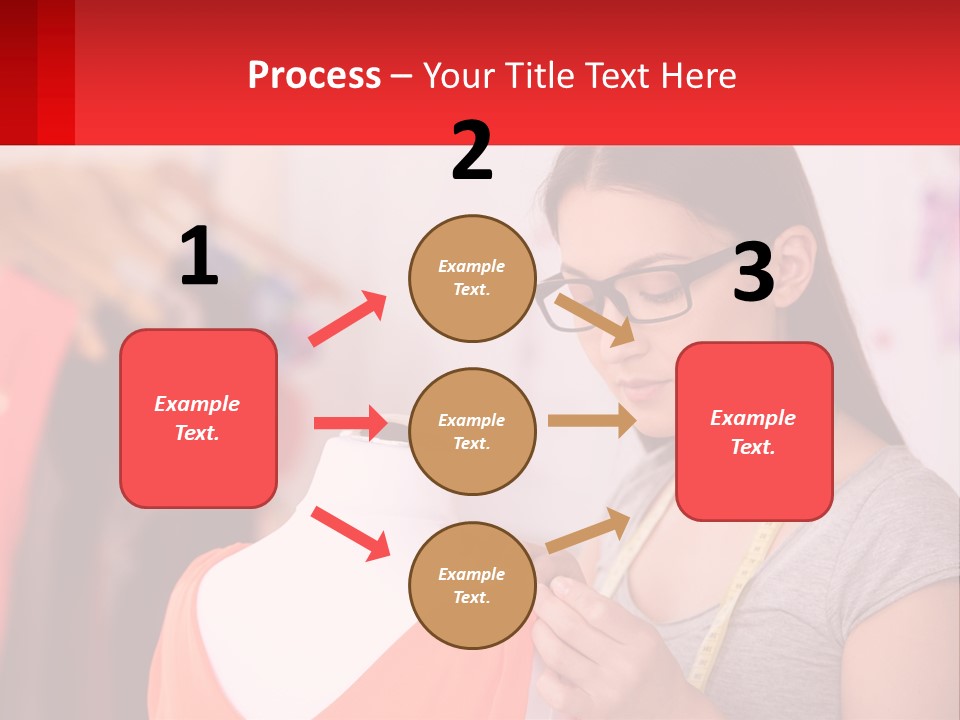 A Woman Looking At A Dress On A Mannequin PowerPoint Template