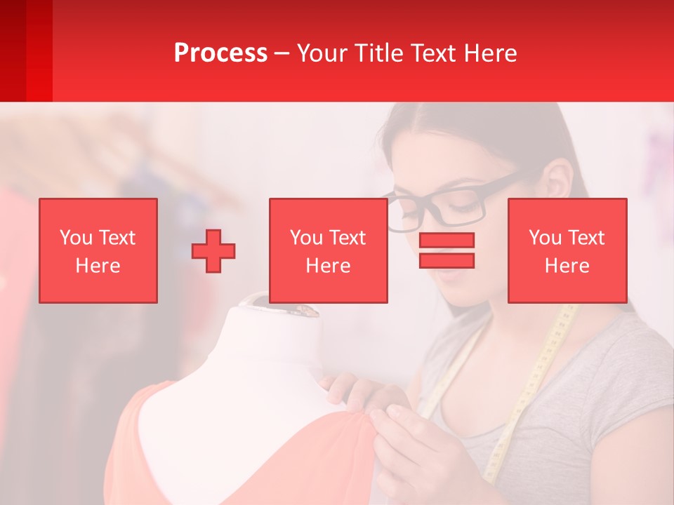 A Woman Looking At A Dress On A Mannequin PowerPoint Template