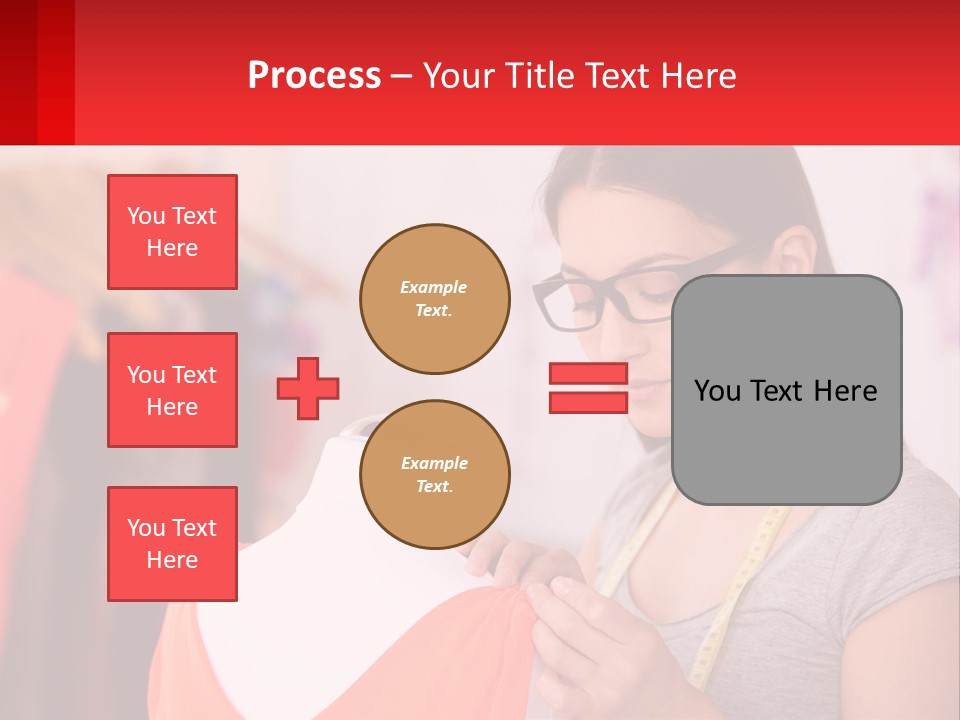 A Woman Looking At A Dress On A Mannequin PowerPoint Template