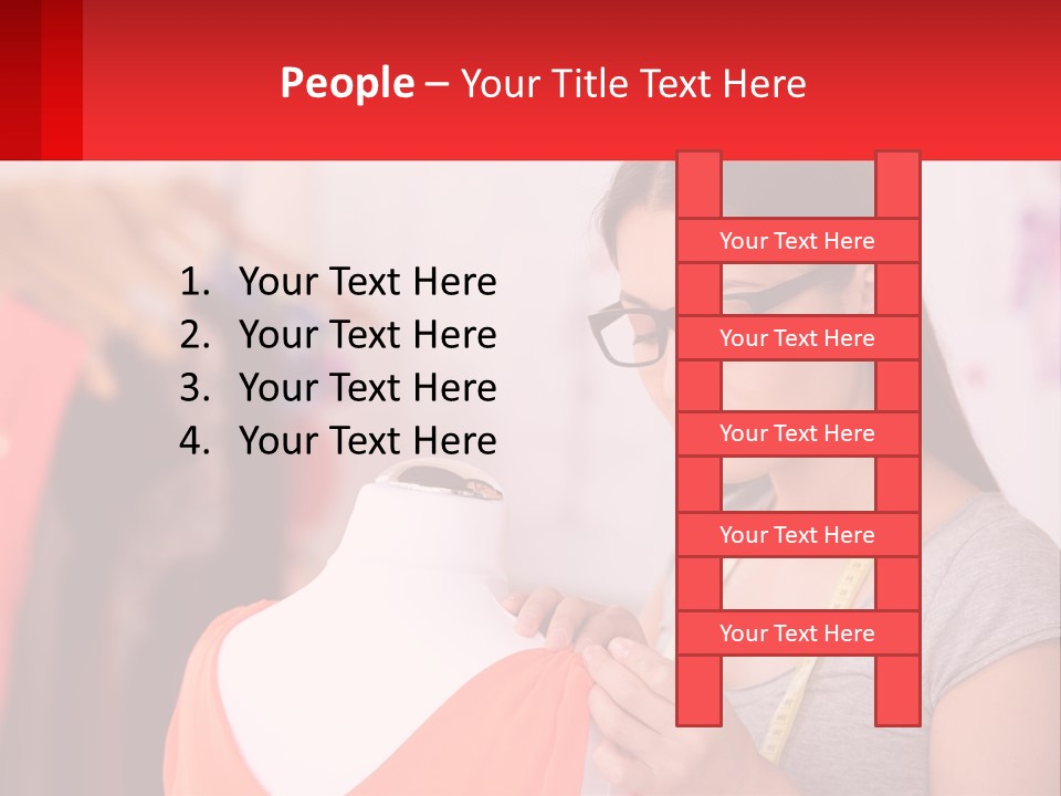 A Woman Looking At A Dress On A Mannequin PowerPoint Template