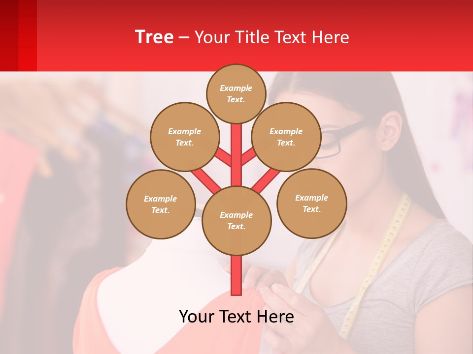 A Woman Looking At A Dress On A Mannequin PowerPoint Template