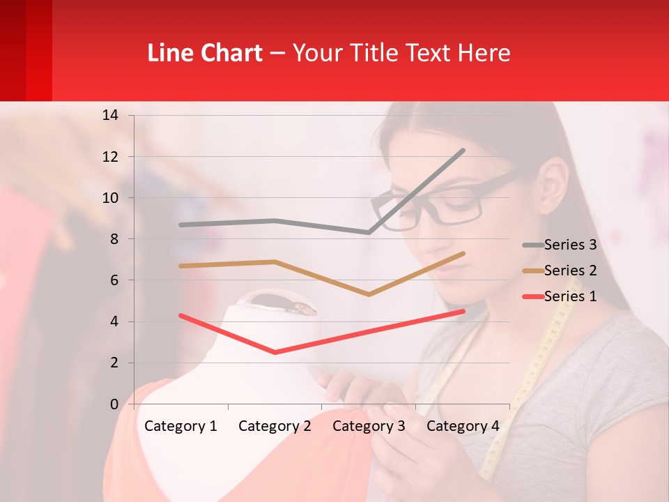 A Woman Looking At A Dress On A Mannequin PowerPoint Template