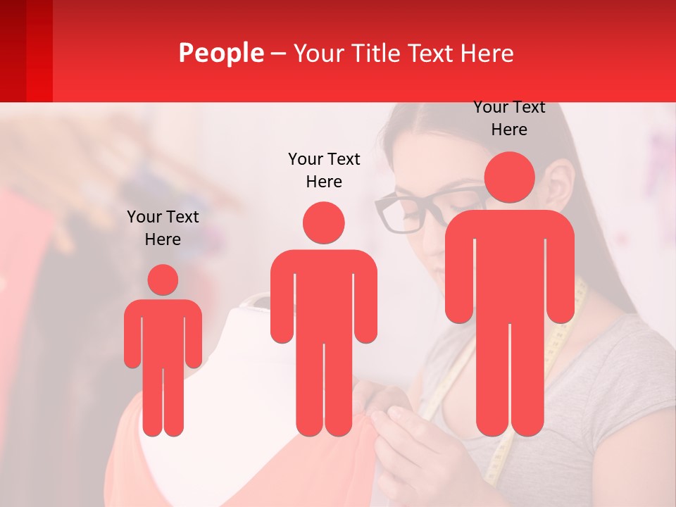 A Woman Looking At A Dress On A Mannequin PowerPoint Template