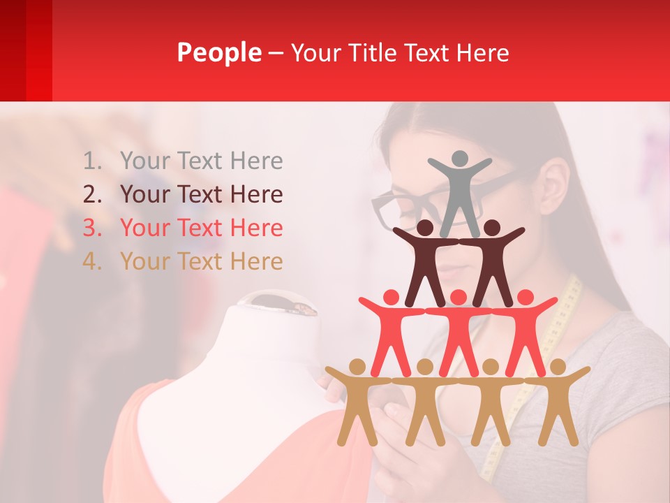 A Woman Looking At A Dress On A Mannequin PowerPoint Template