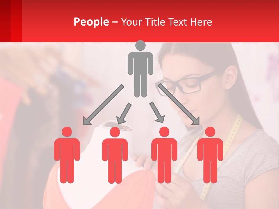 A Woman Looking At A Dress On A Mannequin PowerPoint Template