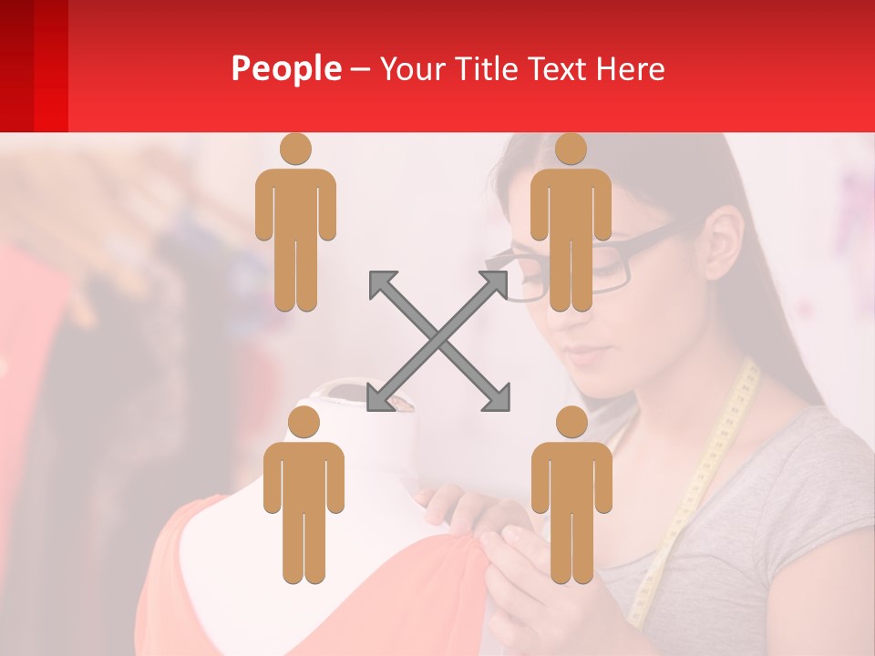 A Woman Looking At A Dress On A Mannequin PowerPoint Template