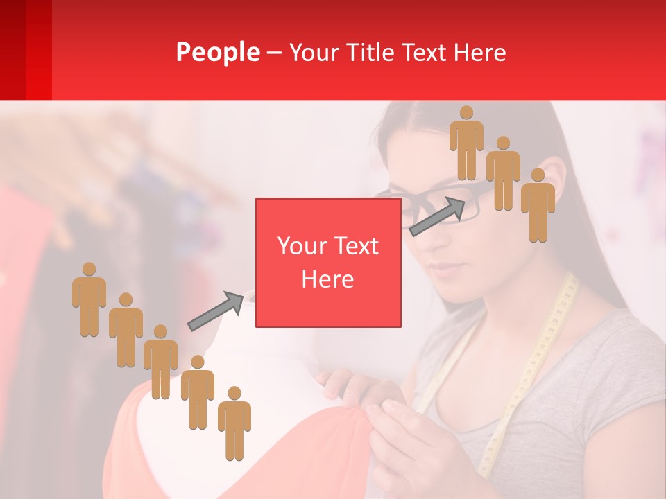 A Woman Looking At A Dress On A Mannequin PowerPoint Template