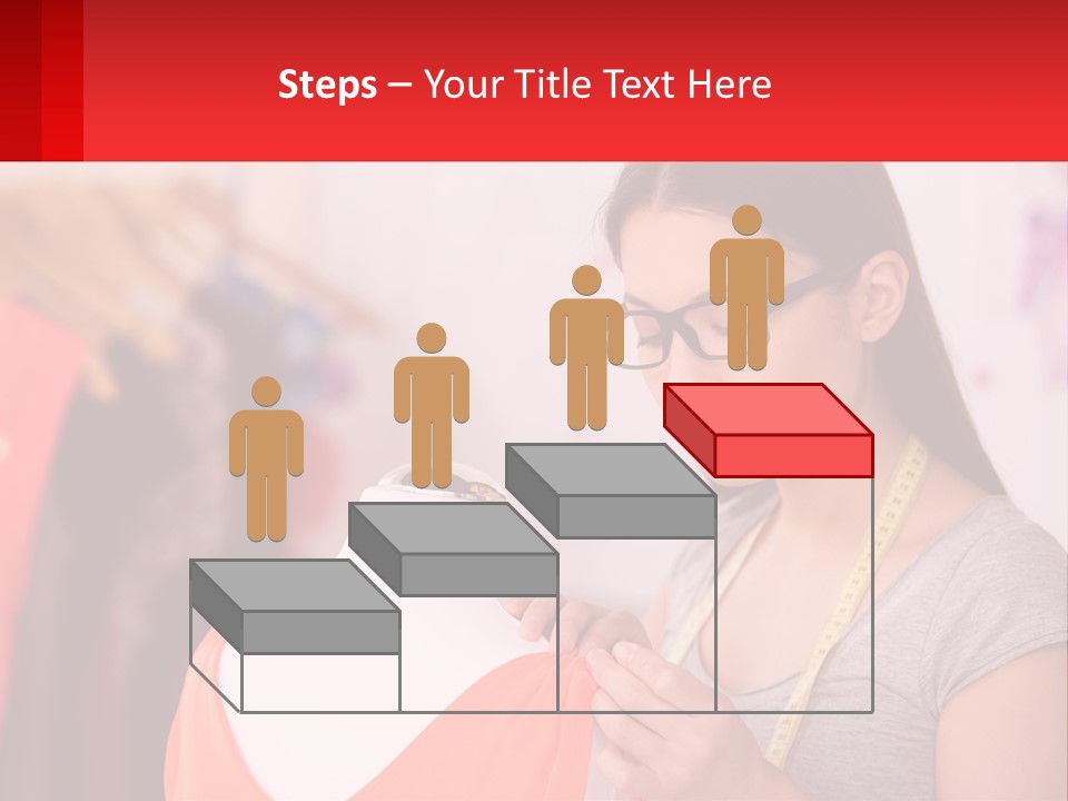 A Woman Looking At A Dress On A Mannequin PowerPoint Template