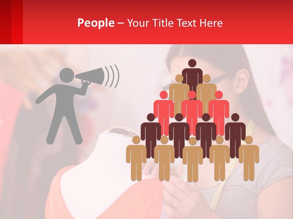 A Woman Looking At A Dress On A Mannequin PowerPoint Template