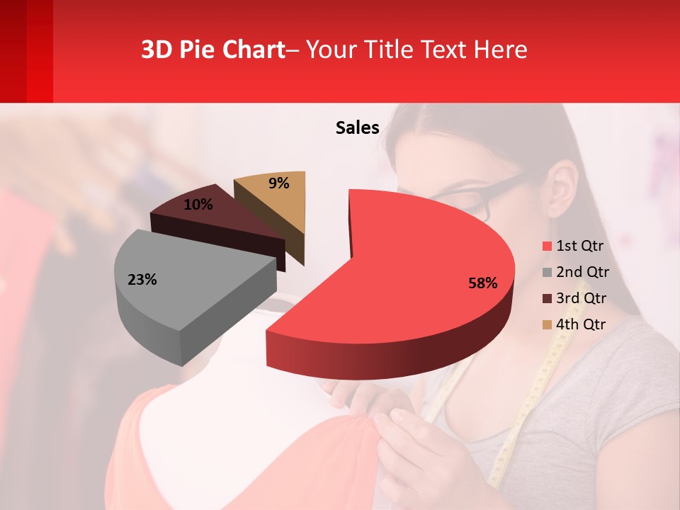 A Woman Looking At A Dress On A Mannequin PowerPoint Template