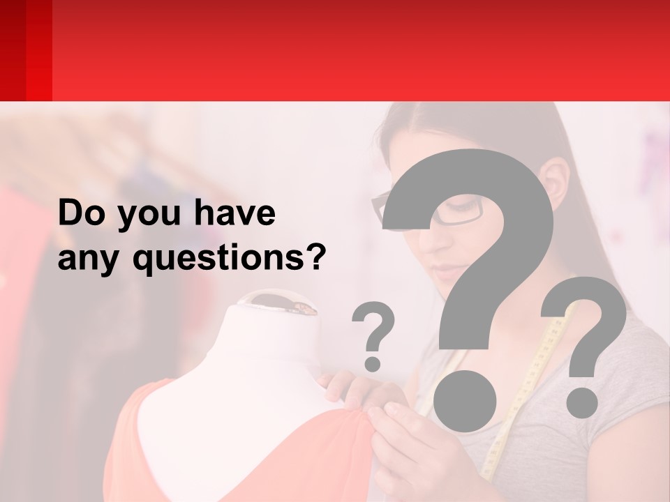 A Woman Looking At A Dress On A Mannequin PowerPoint Template