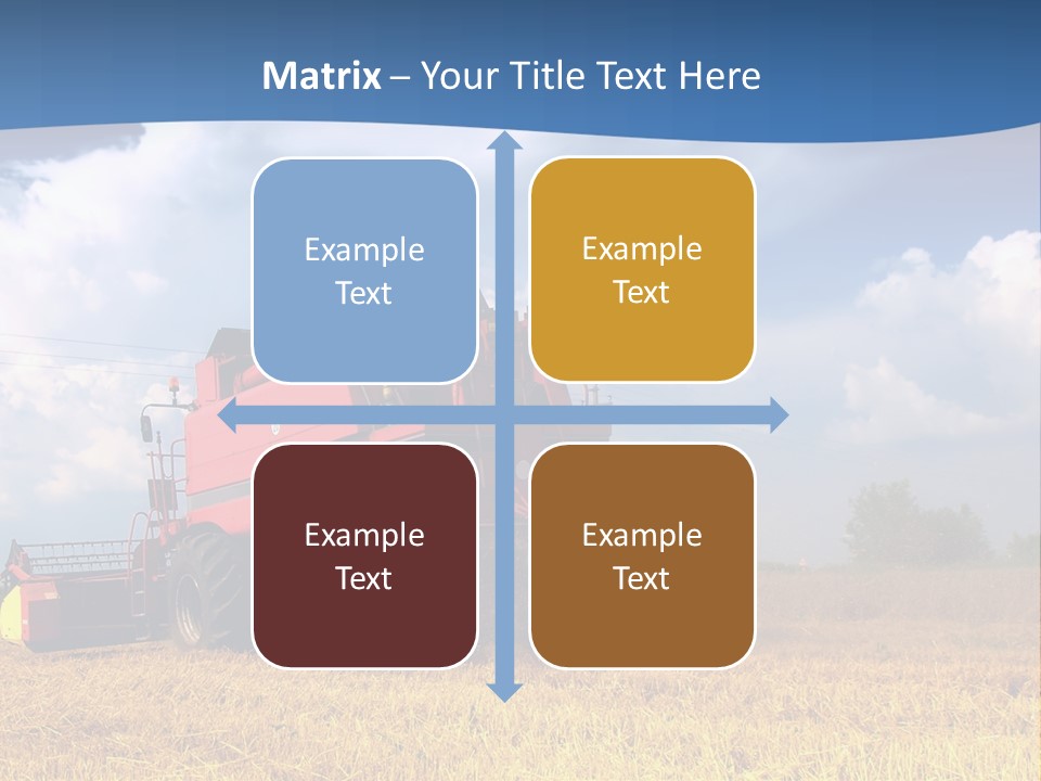 A Big Red Truck Driving Through A Field PowerPoint Template