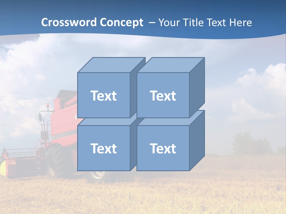 A Big Red Truck Driving Through A Field PowerPoint Template