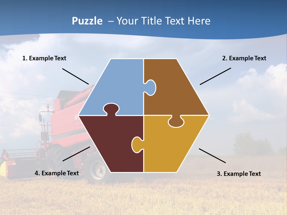 A Big Red Truck Driving Through A Field PowerPoint Template