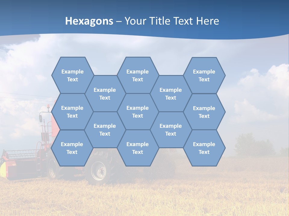 A Big Red Truck Driving Through A Field PowerPoint Template
