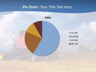 A Big Red Truck Driving Through A Field PowerPoint Template