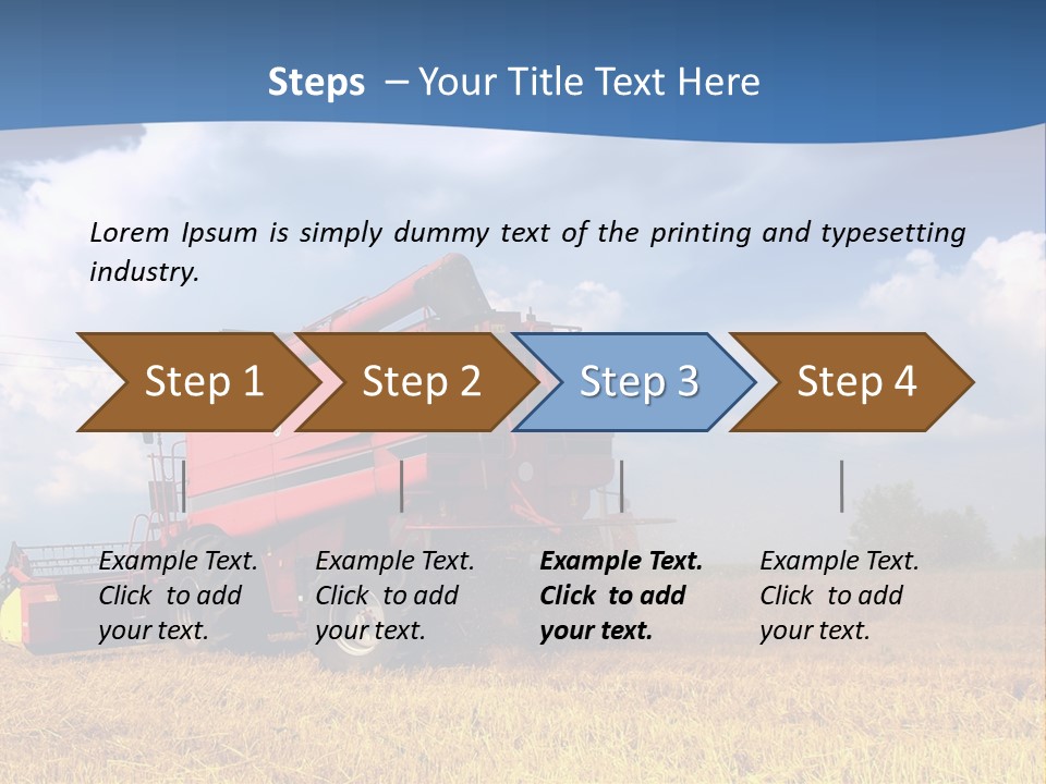 A Big Red Truck Driving Through A Field PowerPoint Template