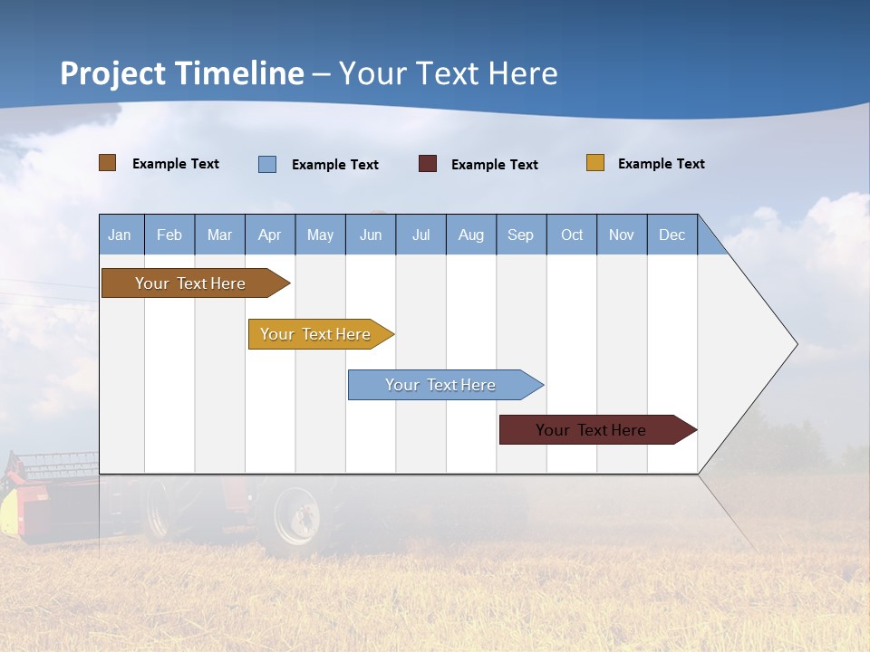 A Big Red Truck Driving Through A Field PowerPoint Template