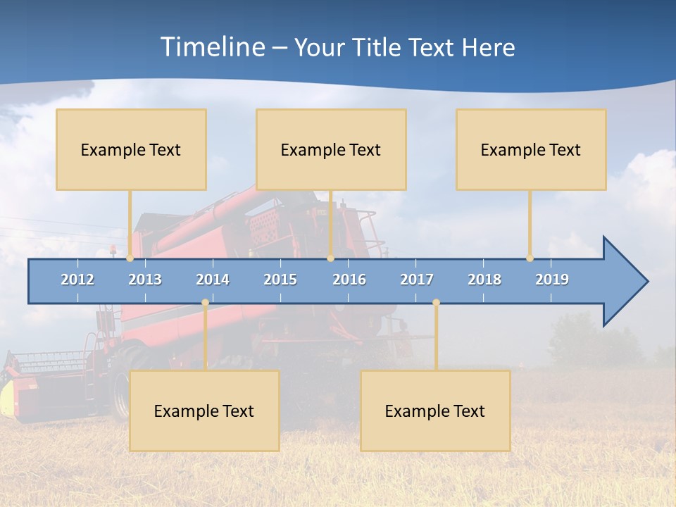 A Big Red Truck Driving Through A Field PowerPoint Template