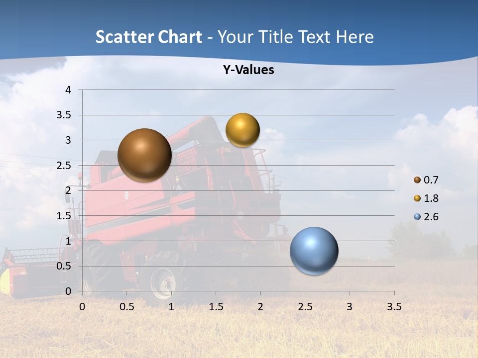 A Big Red Truck Driving Through A Field PowerPoint Template