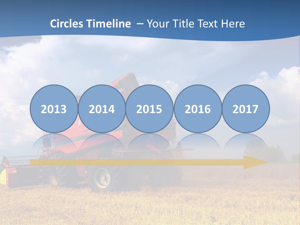 A Big Red Truck Driving Through A Field PowerPoint Template