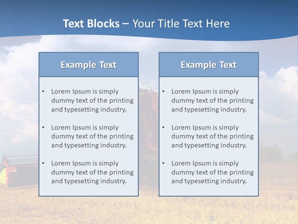 A Big Red Truck Driving Through A Field PowerPoint Template