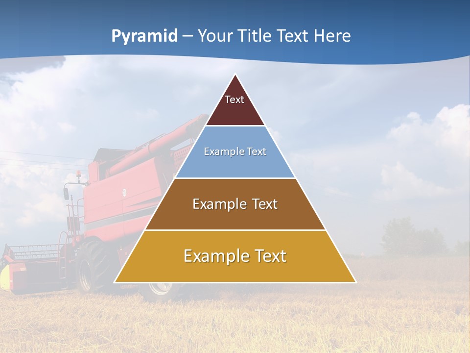 A Big Red Truck Driving Through A Field PowerPoint Template