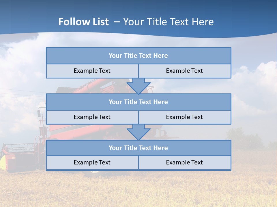 A Big Red Truck Driving Through A Field PowerPoint Template