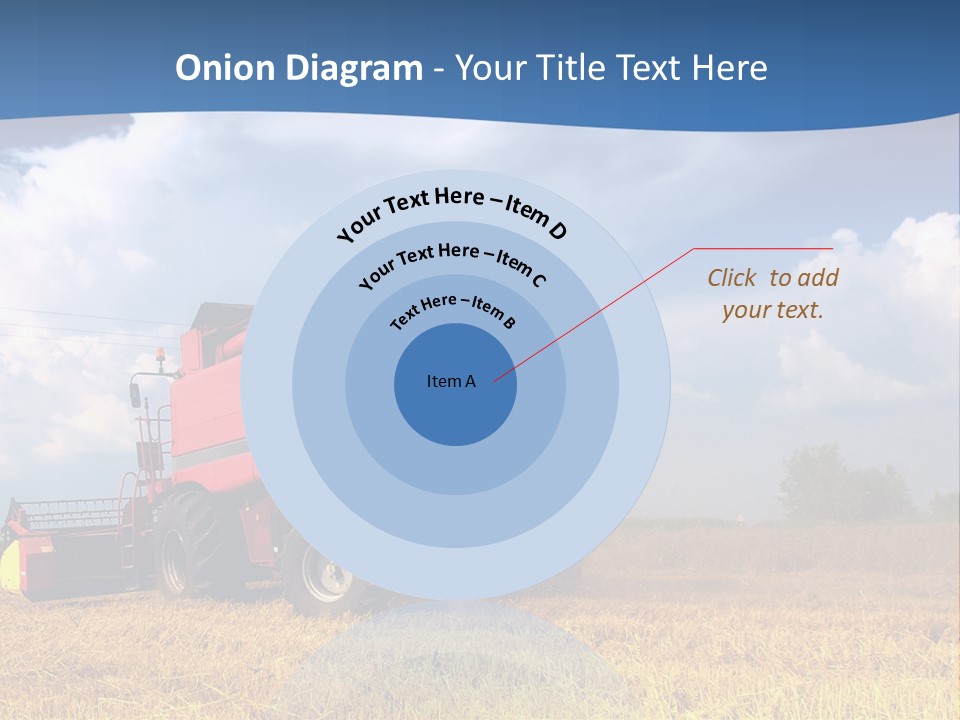 A Big Red Truck Driving Through A Field PowerPoint Template