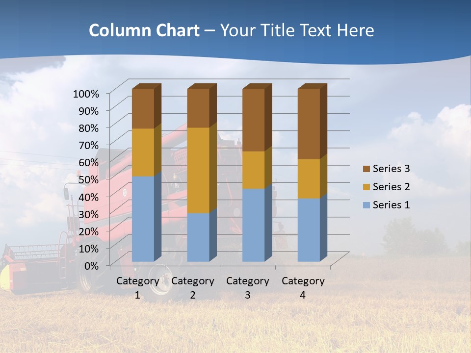 A Big Red Truck Driving Through A Field PowerPoint Template